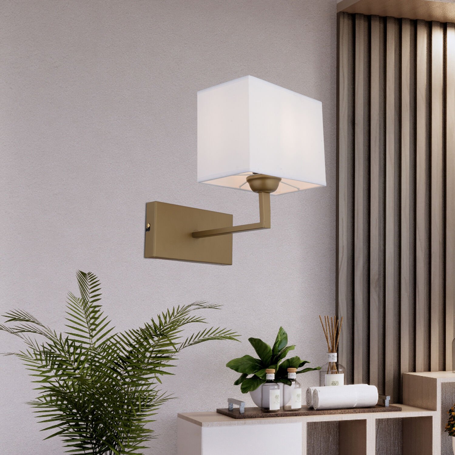 Rylee Tekli Beyaz Şapkalı Eskitme Duvar Lambası Yatak Odası-yatak Başı-banyo Için Modern Aplik