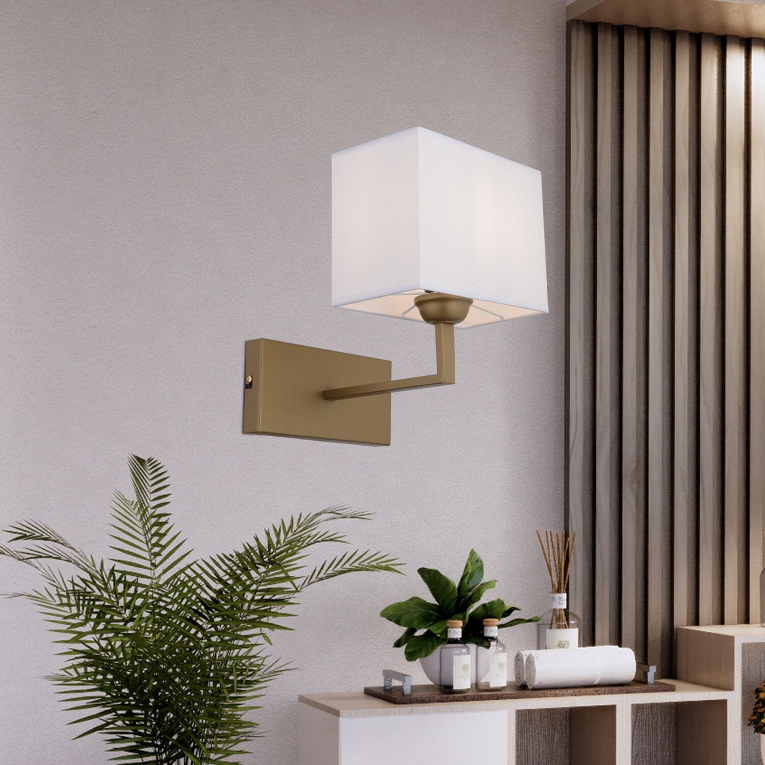 Rylee Tekli Beyaz Şapkalı Eskitme Duvar Lambası Yatak Odası-yatak Başı-banyo Için Modern Aplik