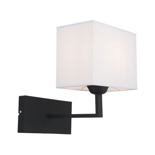 Rylee Tekli Beyaz Şapkalı Siyah Duvar Lambası Yatak Odası-yatak Başı-banyo Için Modern Aplik