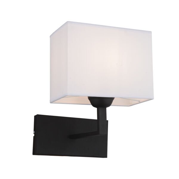 Rylee Tekli Beyaz Şapkalı Siyah Duvar Lambası Yatak Odası-yatak Başı-banyo Için Modern Aplik