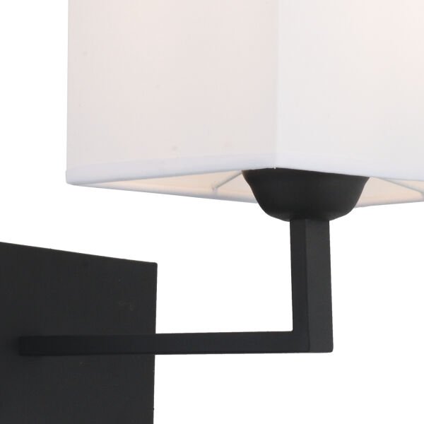 Rylee Tekli Beyaz Şapkalı Siyah Duvar Lambası Yatak Odası-yatak Başı-banyo Için Modern Aplik