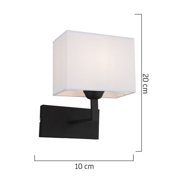 Rylee Tekli Beyaz Şapkalı Siyah Duvar Lambası Yatak Odası-yatak Başı-banyo Için Modern Aplik