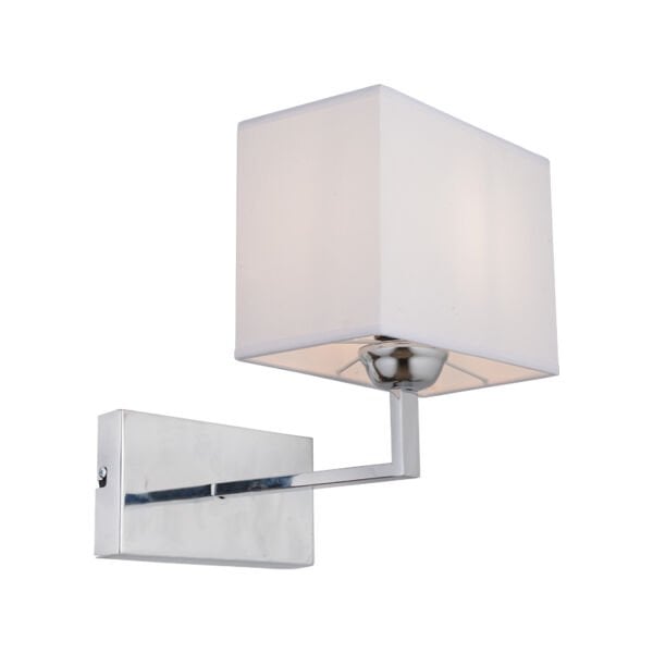 Rylee Tekli Beyaz Şapkalı Krom Duvar Lambası Yatak Odası-yatak Başı-banyo Için Modern Aplik