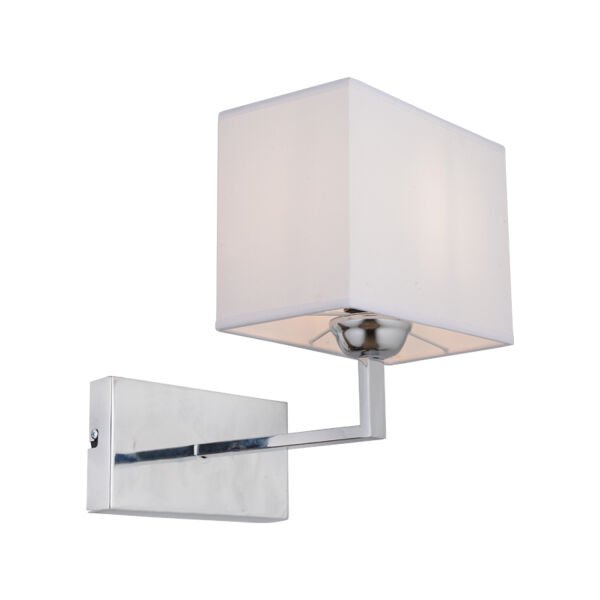 Rylee Tekli Beyaz Şapkalı Krom Duvar Lambası Yatak Odası-yatak Başı-banyo Için Modern Aplik