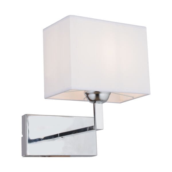 Rylee Tekli Beyaz Şapkalı Krom Duvar Lambası Yatak Odası-yatak Başı-banyo Için Modern Aplik