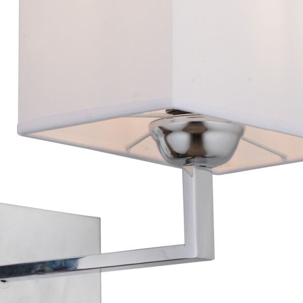 Rylee Tekli Beyaz Şapkalı Krom Duvar Lambası Yatak Odası-yatak Başı-banyo Için Modern Aplik