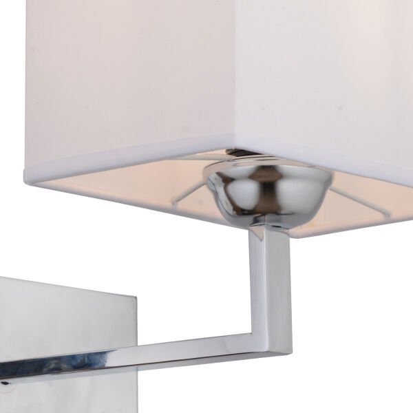 Rylee Tekli Beyaz Şapkalı Krom Duvar Lambası Yatak Odası-yatak Başı-banyo Için Modern Aplik
