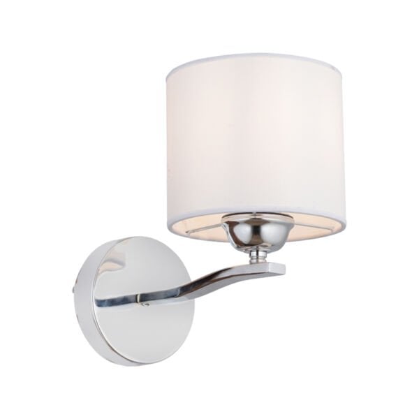 Keria Tekli Beyaz Şapkalı Krom Duvar Lambası Yatak Odası-yatak Başı-banyo Için Modern Aplik