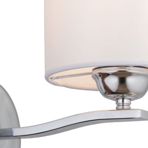 Keria Tekli Beyaz Şapkalı Krom Duvar Lambası Yatak Odası-yatak Başı-banyo Için Modern Aplik