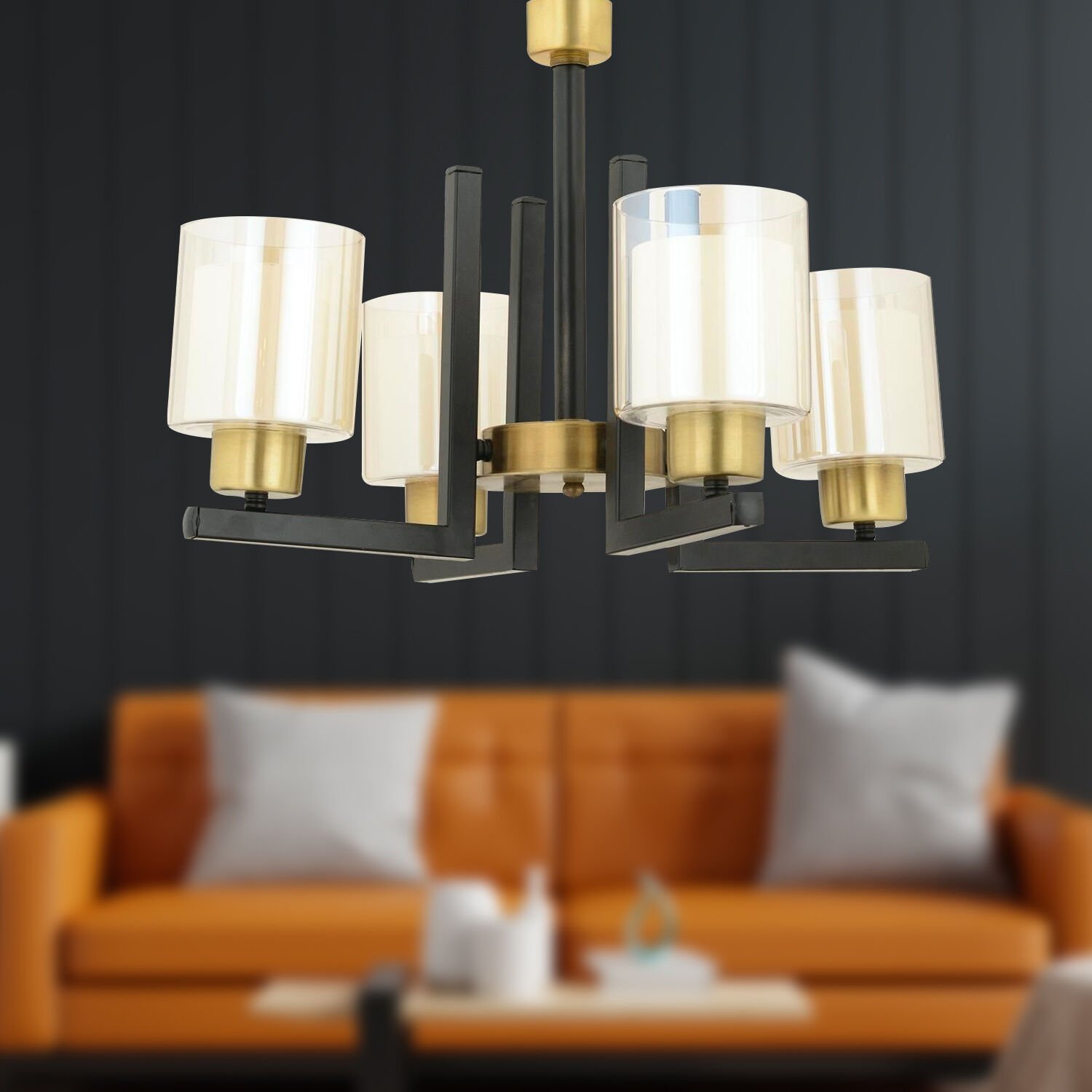 Tisse 4 Lü Eskitme Siyah Modern Yatak Odası Mutfak Oturma Odası Salon Avize