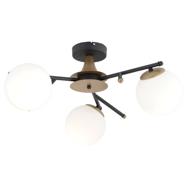 Peyda 3'lü Siyah Eskitme Beyaz Camlı Modern Koridor Yatak Odası Salon Avize