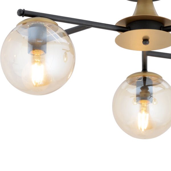 Peyda 3'lü Siyah Eskitme Bal Camlı Modern Koridor Yatak Odası Salon Avize