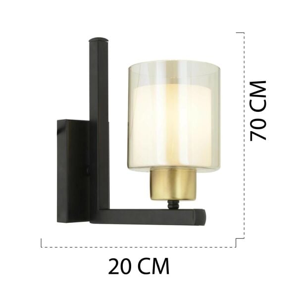 Tisse Eskitme Siyah Duvar Lambası Yatak Odası-Yatak Başı-Salon İçin Aplik