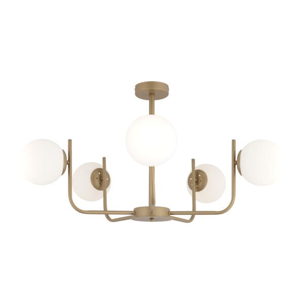 Lowel 5'li Eskitme Beyaz Camlı Modern Koridor Yatak Odası Salon Avize