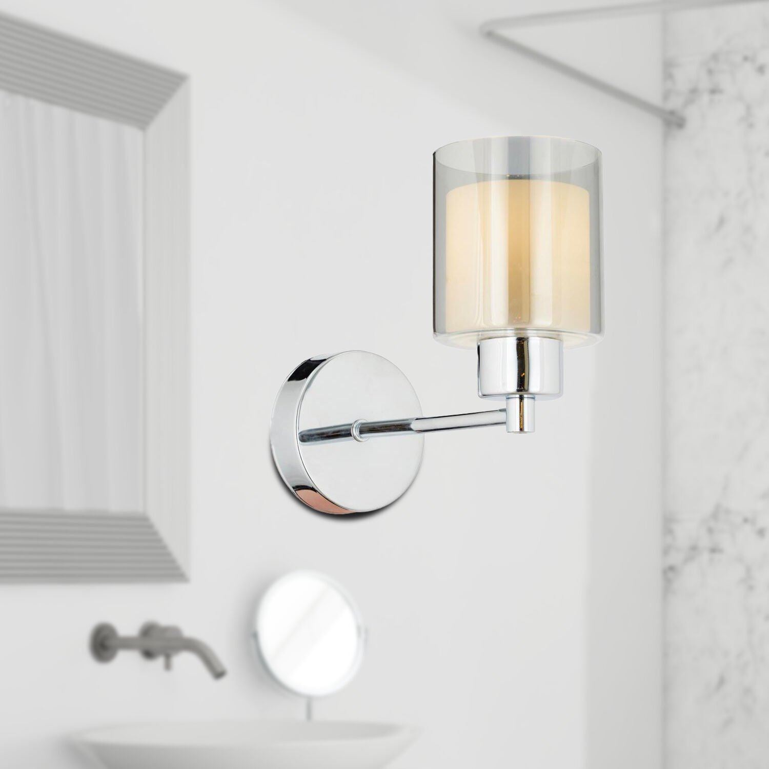 Goldie Krom Kaplama Duvar Lambası Yatak Odası-Yatak Başı-Banyo İçin Modern AplikLİK
