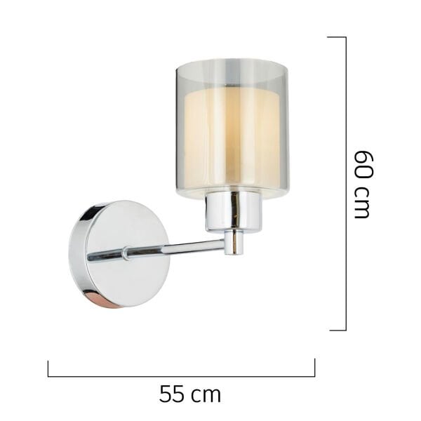 Goldie Krom Kaplama Duvar Lambası Yatak Odası-Yatak Başı-Banyo İçin Modern AplikLİK