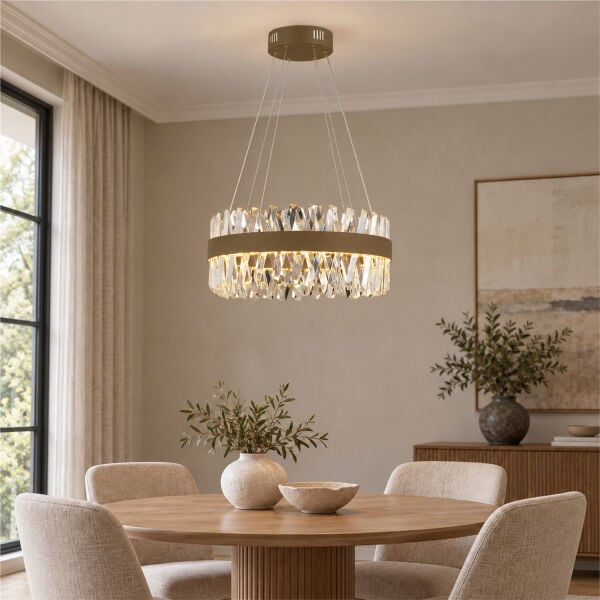 Brampton 50'Lik Eskitme 3 Renkli 94 Watt Ledli Yemek Masası Üstü, Oturma Odası, Salon Avize