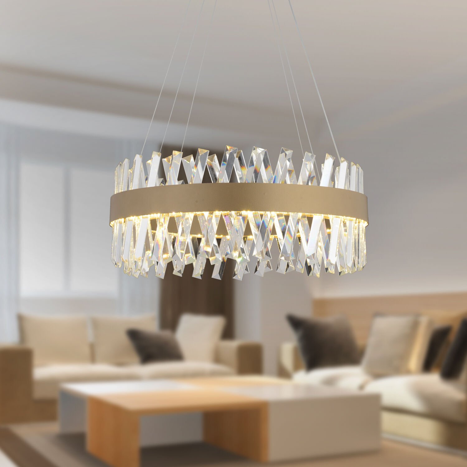 Brampton 50'Lik Eskitme 3 Renkli 94 Watt Ledli Yemek Masası Üstü, Oturma Odası, Salon Avize