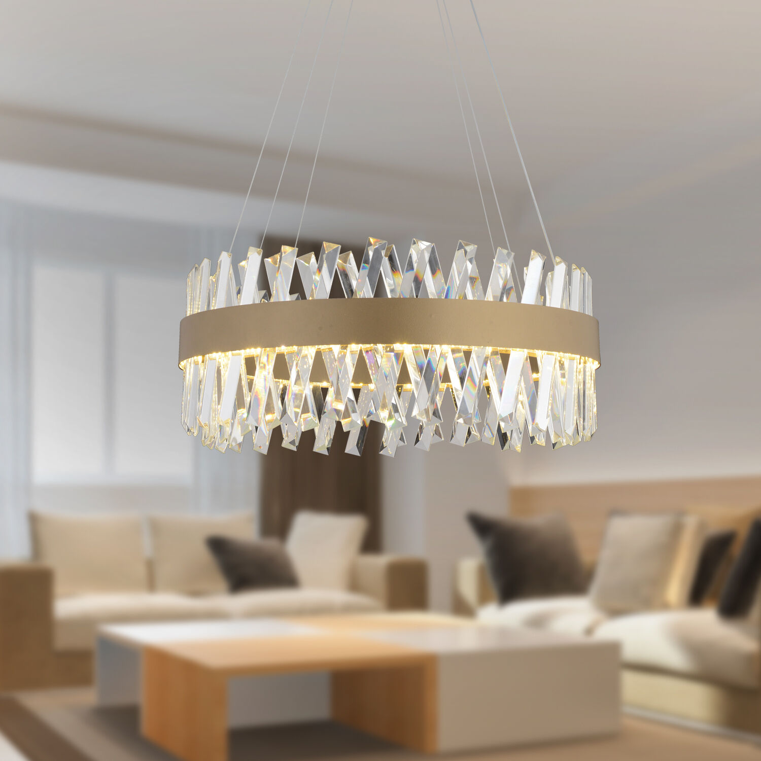 Brampton 50'Lik Eskitme 3 Renkli 94 Watt Ledli Yemek Masası Üstü, Oturma Odası, Salon Avize