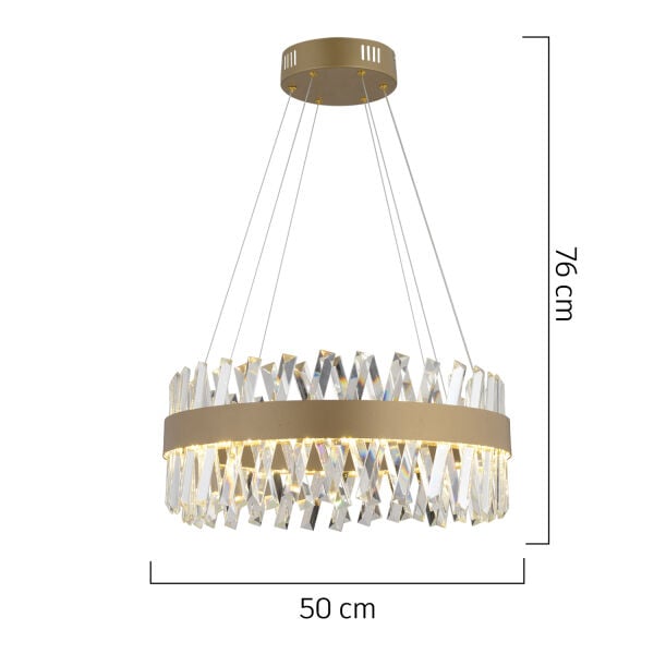 Brampton 50'Lik Eskitme 3 Renkli 94 Watt Ledli Yemek Masası Üstü, Oturma Odası, Salon Avize