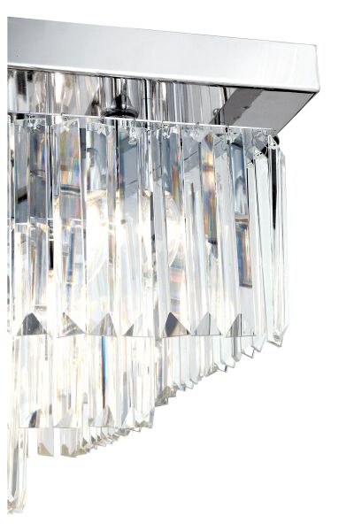 Nilüfer Kristalli Krom Kaplama Triplex Kare Kristalli Taşlı Modern Tasarım Kristal Salon Avize