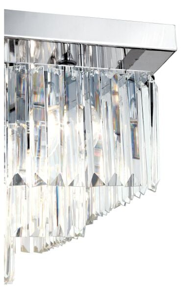 Nilüfer Kristalli Krom Kaplama Triplex Kare Kristalli Taşlı Modern Tasarım Kristal Salon Avize