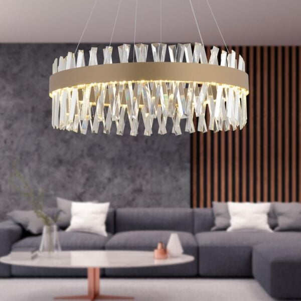Brampton 60'Lik Eskitme 3 Renkli 112 Watt Ledli Oturma Odası, Salon Avize