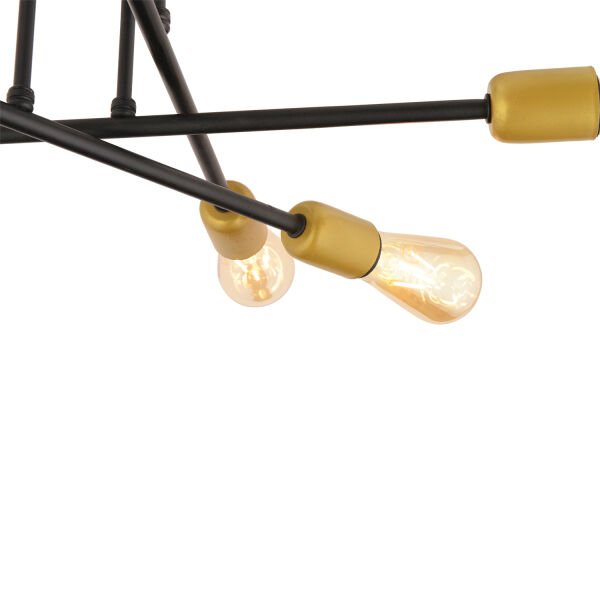 Octopus 6Lı Siyah Modern Genç Odası Yatak Odası Mutfak Retro Salon Avize