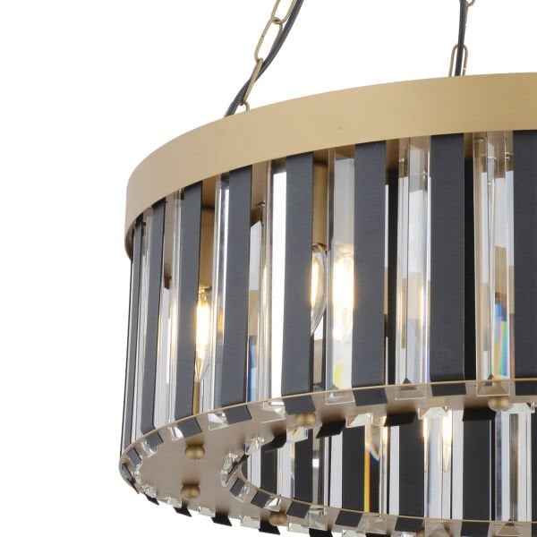 Harbour 60'lik Siyah Eskitme Kristal Taşlı Modern Oturma Odası, Salon Avize
