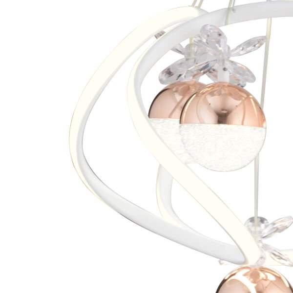 Balca 4'lü Beyaz Bakır 3 Renkli 84 Watt Ledli Kelebek Led Avize Top Avize Modern Oturma Odası, Koridor, Salon Led Avize