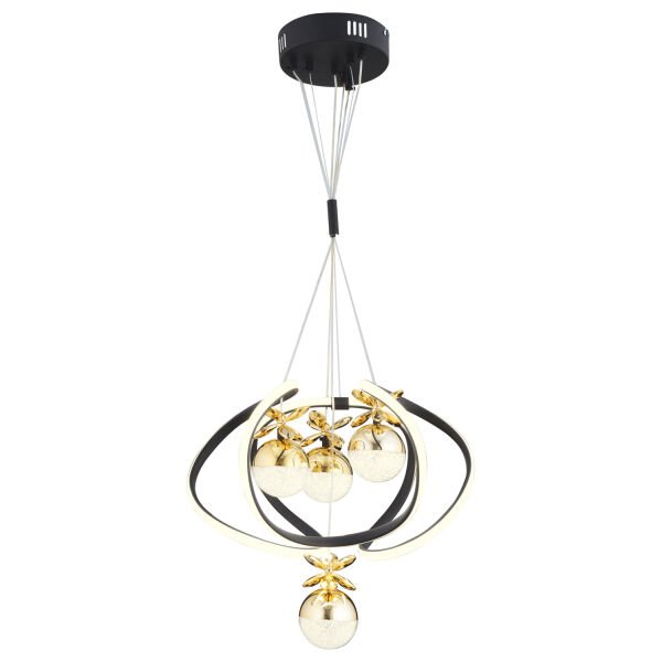 Balca 4'lü Siyah Gold 3 Renkli 84 Watt Ledli Kelebek Led Avize Top Avize Modern Oturma Odası, Koridor, Salon Led Avize