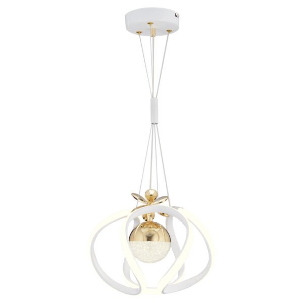 Pelin Tekli Beyaz Gold 3 Renkli 39 Watt Ledli Modern Oturma Odası, Koridor, Salon Led Avize