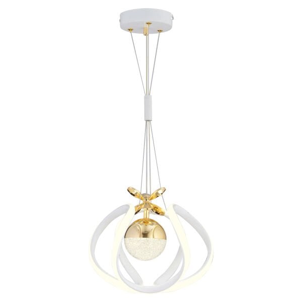 Pelin Tekli Beyaz Gold 3 Renkli 39 Watt Ledli Modern Oturma Odası, Koridor, Salon Led Avize