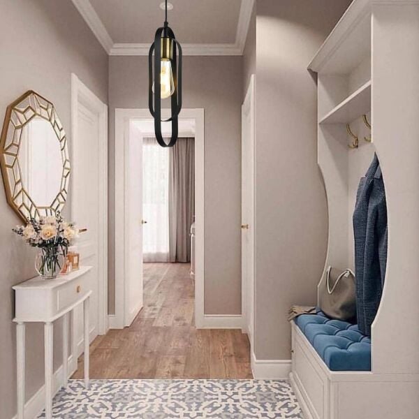 Koza Tekli Siyah Spor Modern Retro Sarkıt Mutfak Salon Sarkıt Avize