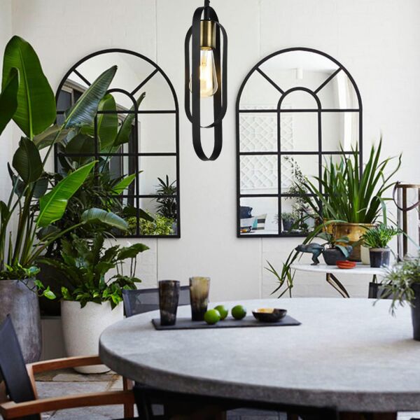 Koza Tekli Siyah Spor Modern Retro Sarkıt Mutfak Salon Sarkıt Avize