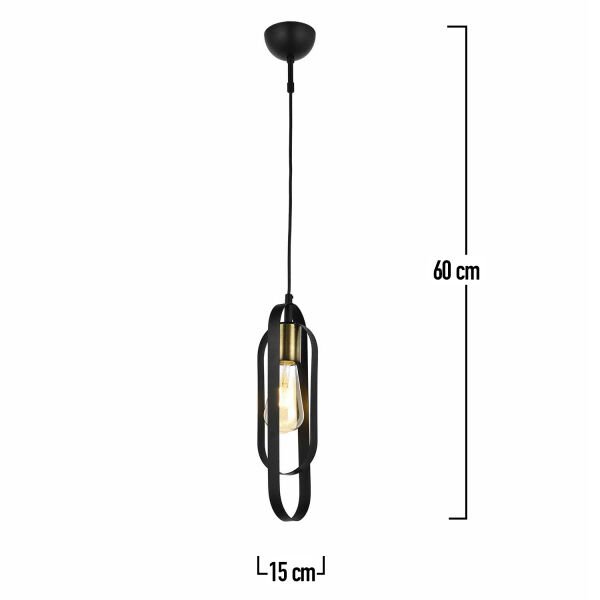 Koza Tekli Siyah Spor Modern Retro Sarkıt Mutfak Salon Sarkıt Avize