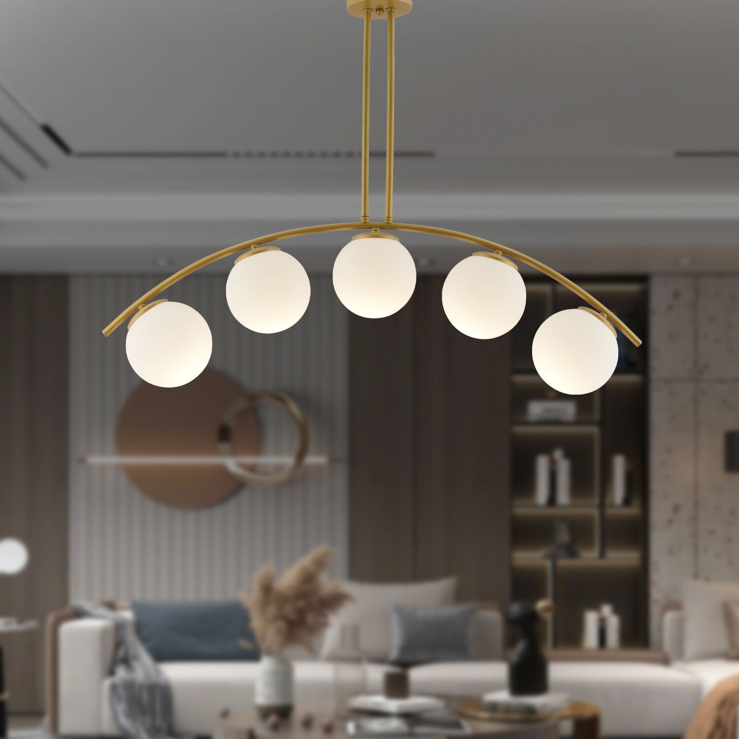 Fralde 5 Li Gold Modern Mutfak Cafe Restoran için Uygun Retro Salon Avize