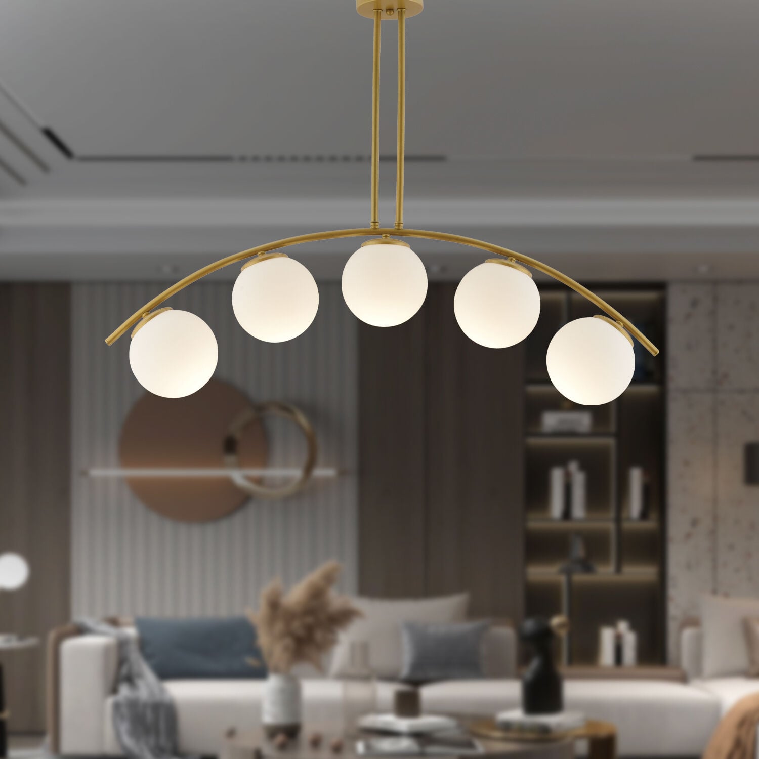 Fralde 5 Li Gold Modern Mutfak Cafe Restoran için Uygun Retro Salon Avize