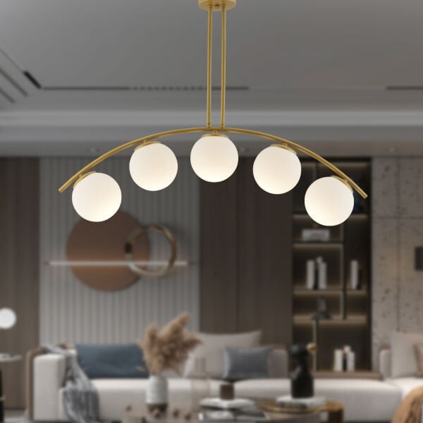 Fralde 5 Li Gold Modern Mutfak Cafe Restoran için Uygun Retro Salon Avize