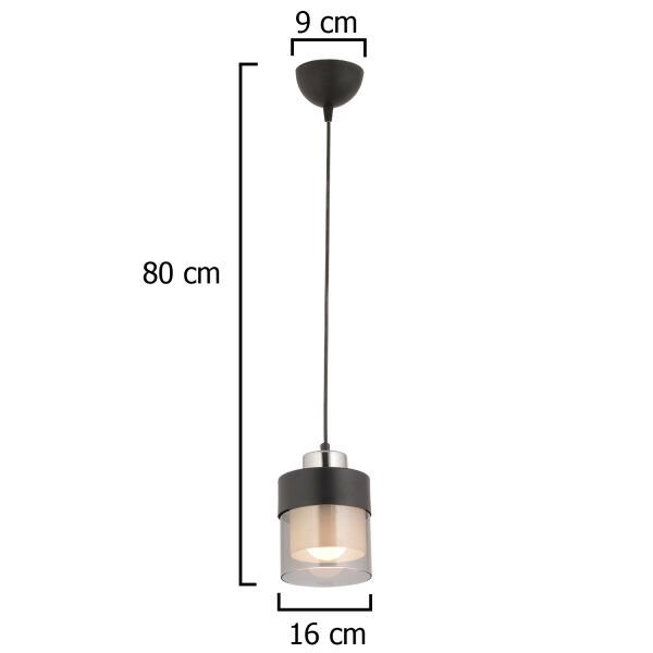 Boris Tekli Siyah-Krom Modern Sarkıt Mutfak Salon Sarkıt Avize