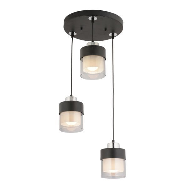 Boris 3 Lü Yuvarlak Siyah-Krom Sarkıt Modern Genç Odası Mutfak Salon Sarkıt Avize