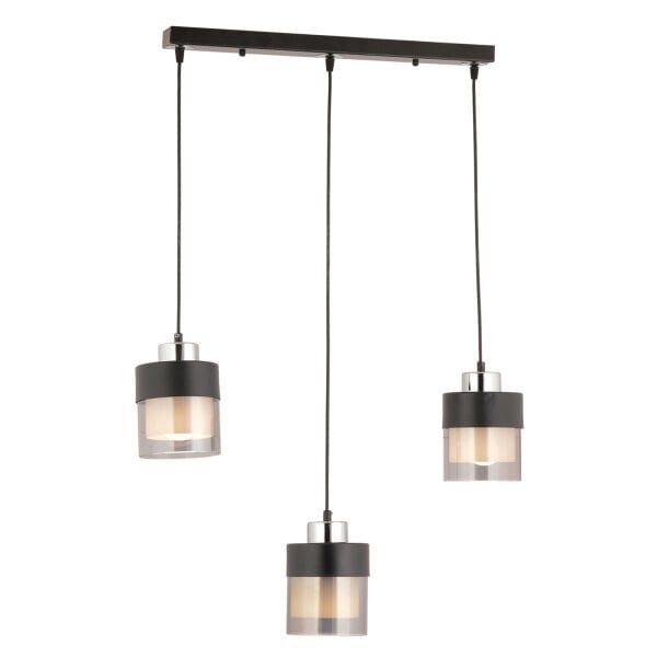 Boris 3 Lü Sıralı Siyah-Krom Sarkıt Modern Genç Odası Mutfak Salon Sarkıt Avize