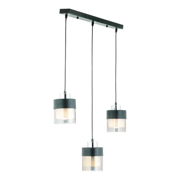 Boris 3 Lü Sıralı Siyah-Krom Sarkıt Modern Genç Odası Mutfak Salon Sarkıt Avize