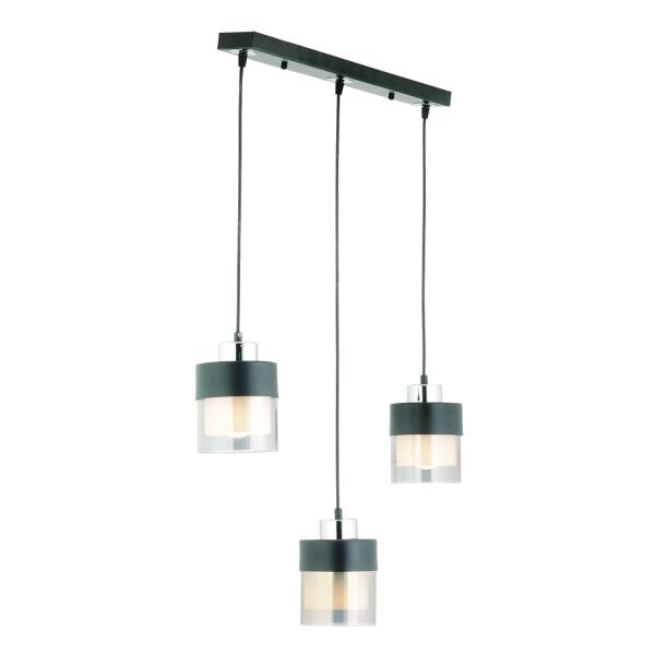 Boris 3 Lü Sıralı Siyah-Krom Sarkıt Modern Genç Odası Mutfak Salon Sarkıt Avize