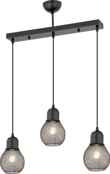 Pia 3Lü Sıralı Siyah Modern Genç Odası Mutfak Retro Salon Sarkıt Avize