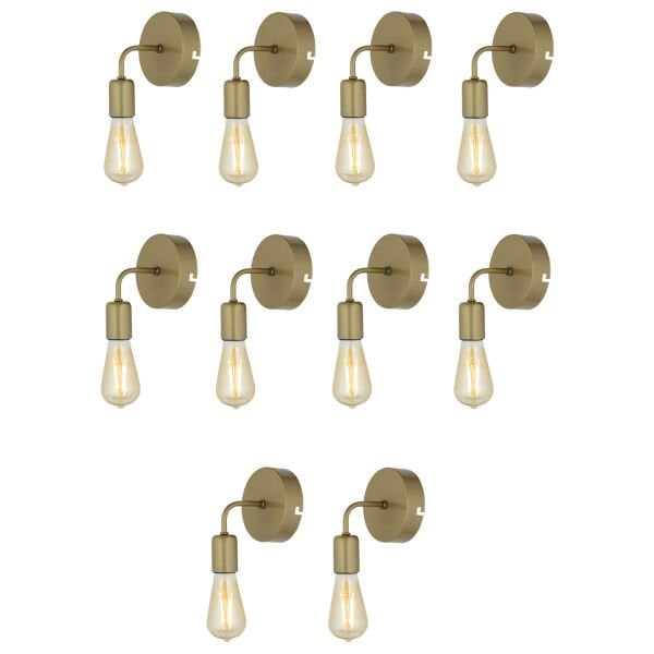 Core Eskitme Boyalı 10'lu Aplik Seti Yatak Odası-Yatak başı,Cafe,Restoran için Duvar Lambası