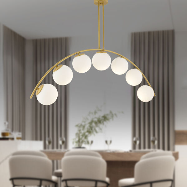 Fralde 7 Li Gold Modern Mutfak Cafe Restoran için Uygun Retro Salon Avize