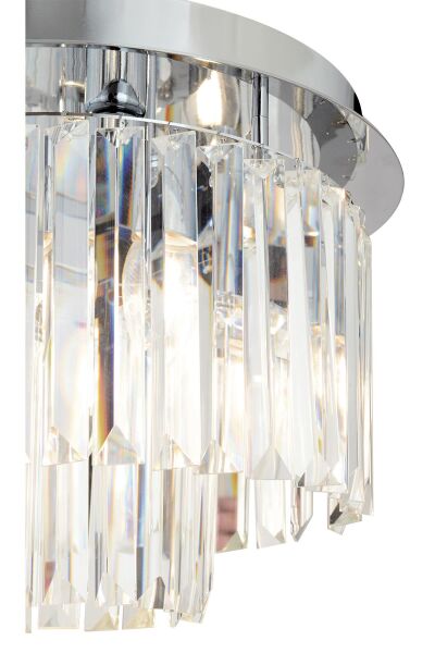 Nilüfer 2 Katlı Küçük Krom Kaplama Yuv. Kristalli Taşlı Modern Tasarım Kristal Salon Avize