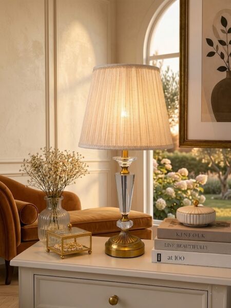 Baron Eskitme Kristal Taşlı Modern Salon Yatak Odası Abajur
