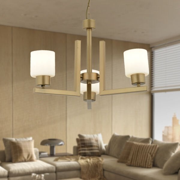 Torqu 3 Lü Eskitme Boyalı Beyaz Camlı Modern Genç Odası Yatak Odası Salon Avize